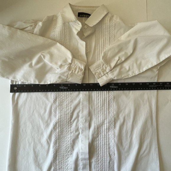 Vintage Fred Michael Women’s Blouse Button Up Shirt Lace Made In USA White M/L - Picture 7 of 12